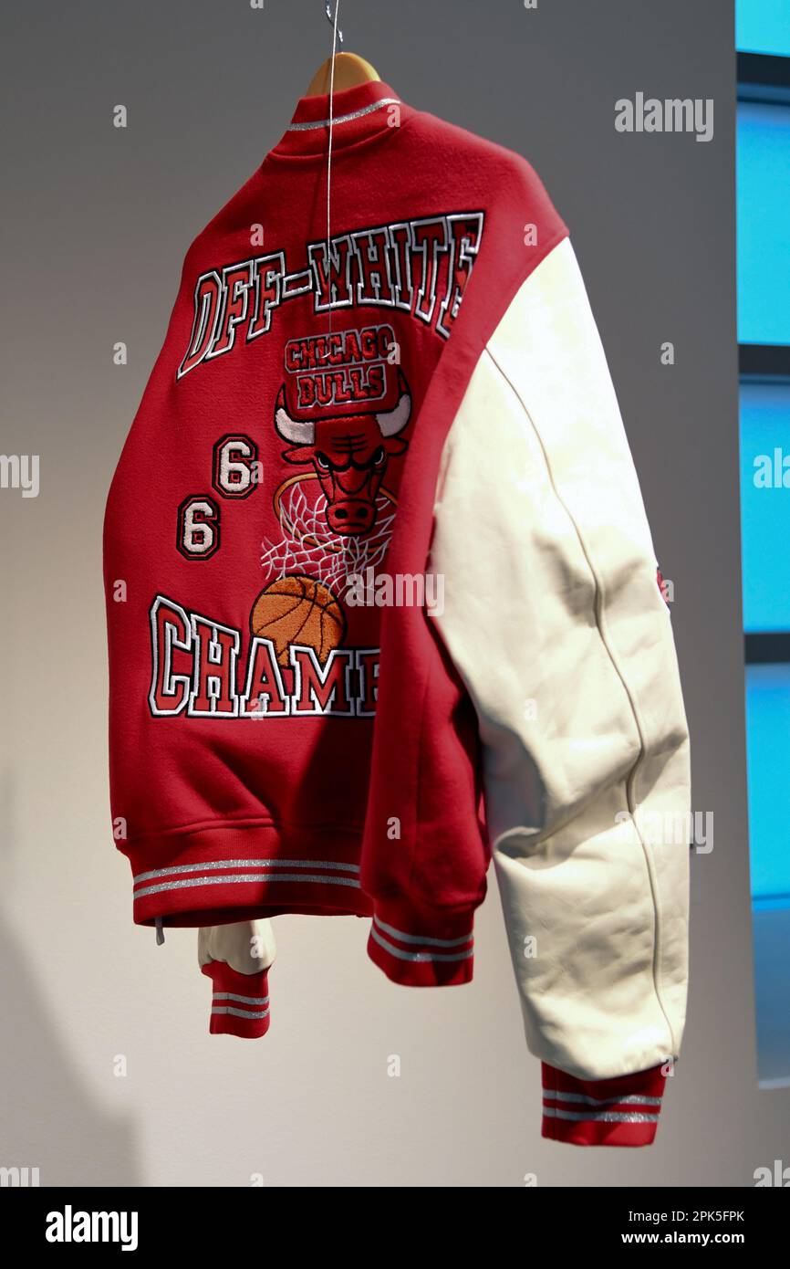 Off-White and The Chicago Bulls Varsity Jacket Featuring 2022-2023 Chicago  Bulls Team Signatures, VICTORIAM, PART II, 2023