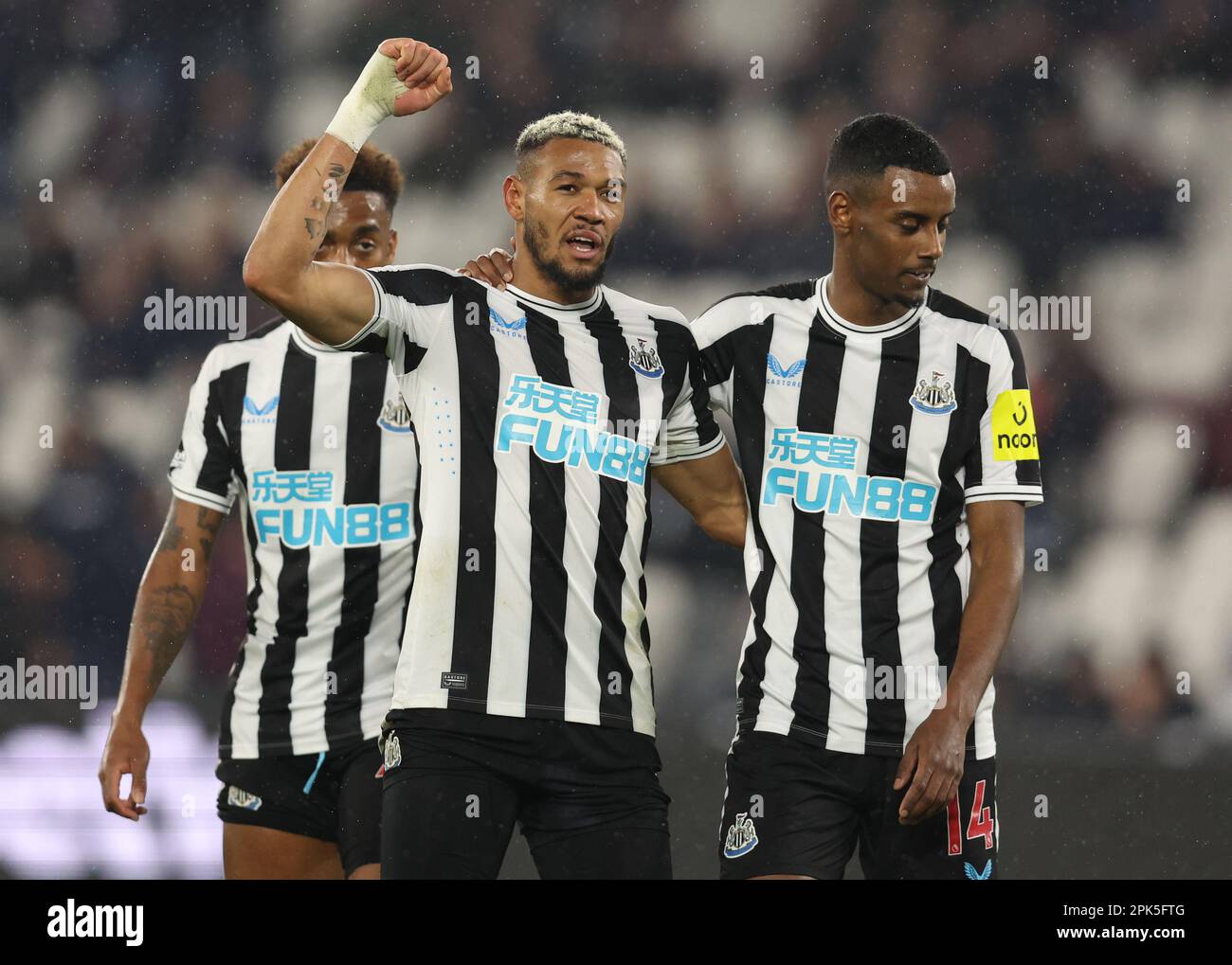 London, UK. 5th Apr, 2023. Joelinton of Newcastle United celebrates