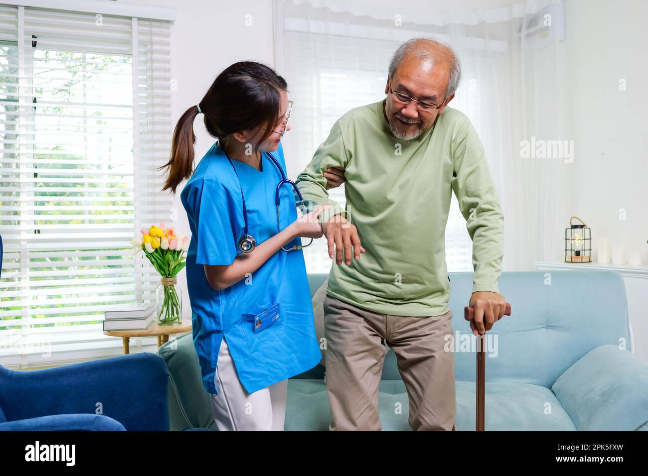 Elderly patient trying stand hi-res stock photography and images - Alamy