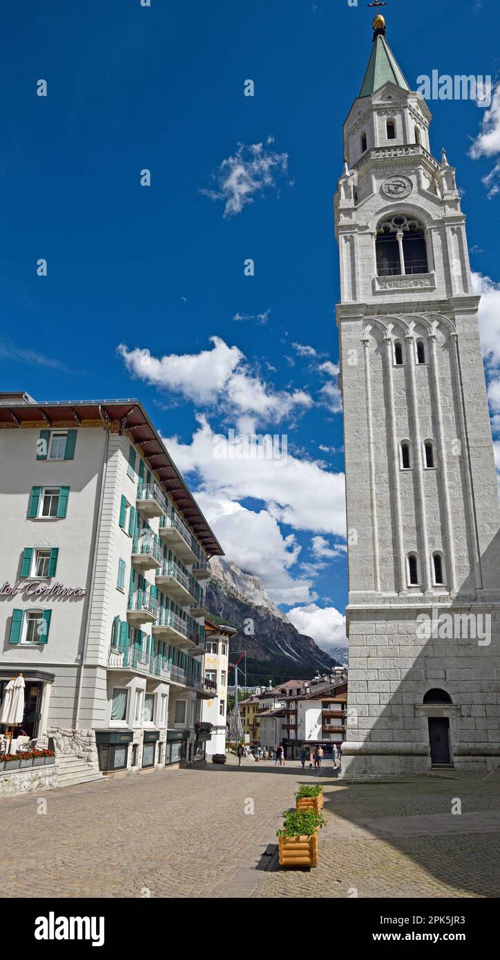 Church in Cortina d Ampezzo, Italy Stock Photo