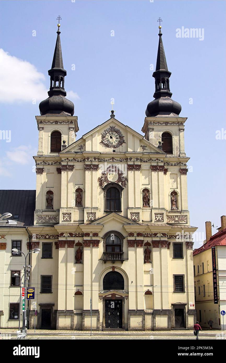Jihlava, Czechy, Czechia, Tschechien, Church of St. Ignatius of Loyola - facade; Kirche St. Ignatius von Loyola - Fassade; kościół św. Ignacego Loyoli Stock Photo