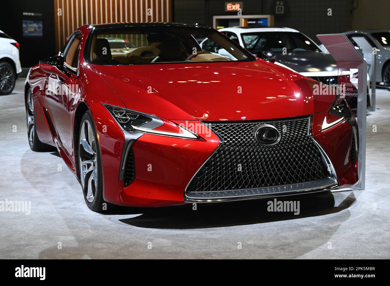 The 2023 Lexus LC 500 on display during the 2023 New York International Auto Show (NYIAS) at the Javits Center on April 5, 2023 in New York City. Stock Photo