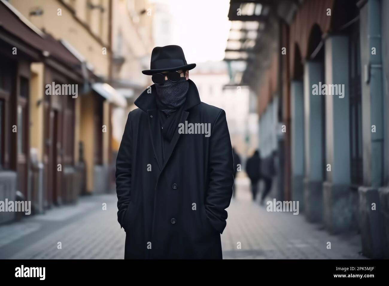 hide the identity of a man in a hat and glasses. ai generated Stock Photo Alamy