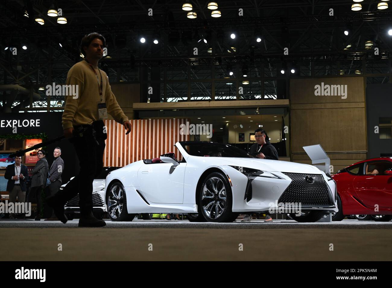 The Lexus 2023 LC 500 Convertible on display during the 2023 New York International Auto Show (NYIAS) at the Javits Center on April 5, 2023 in New Yor Stock Photo