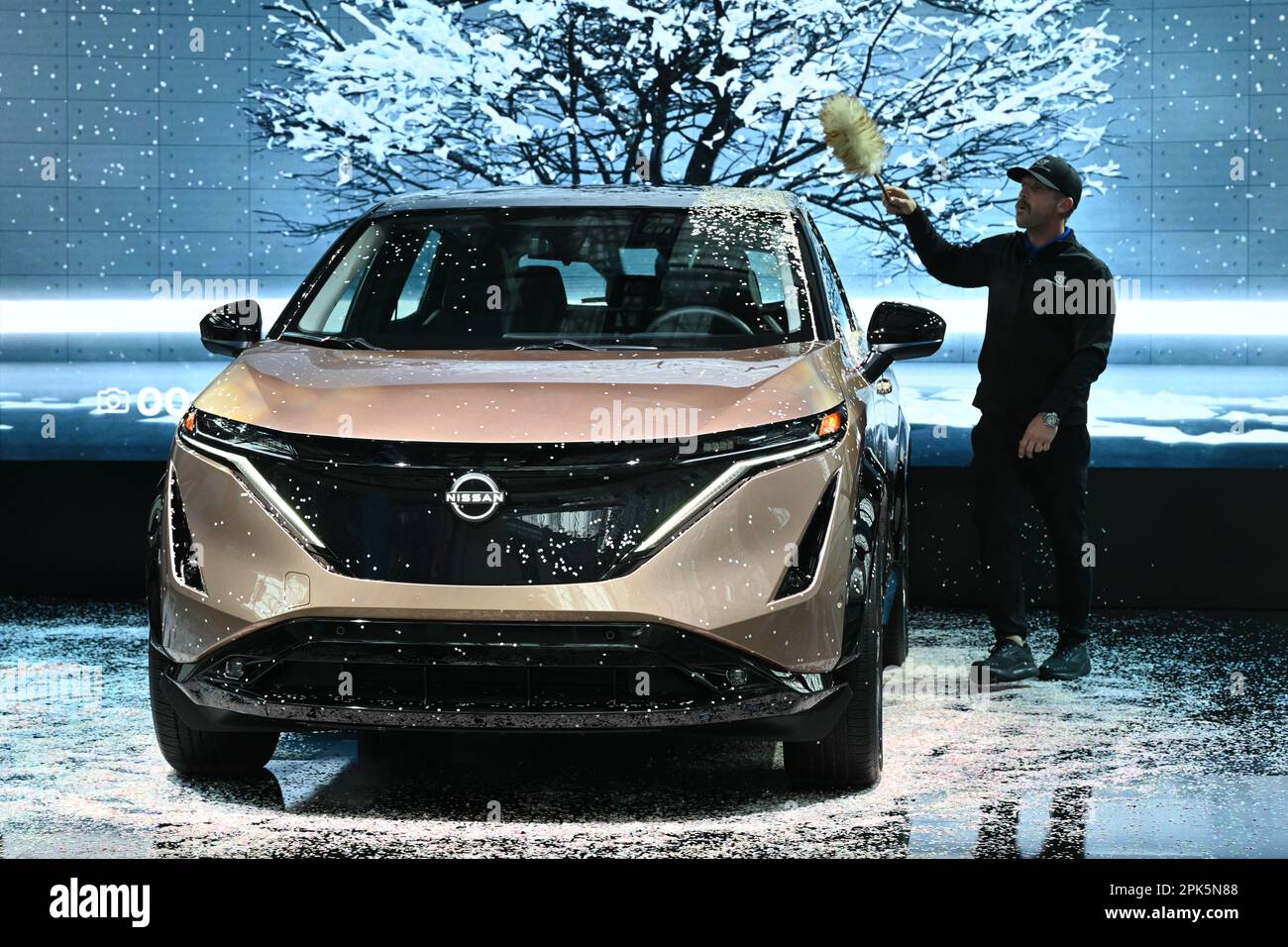 The Nissan Ariya on display during the 2023 New York International Auto ...