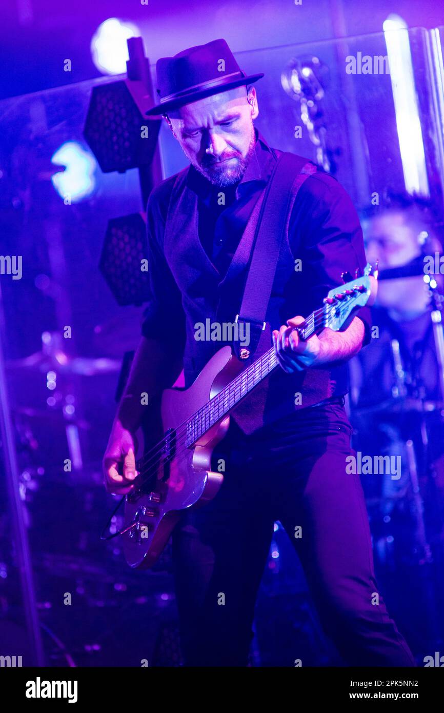 Milan Italy. 05 April 2023. The Italian band MODA' performs live on stage at Teatro degli