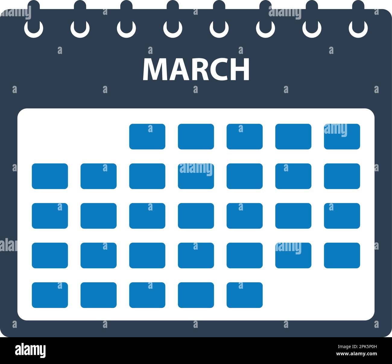March Calendar Icon. Flat style vector EPS Stock Vector Image & Art - Alamy