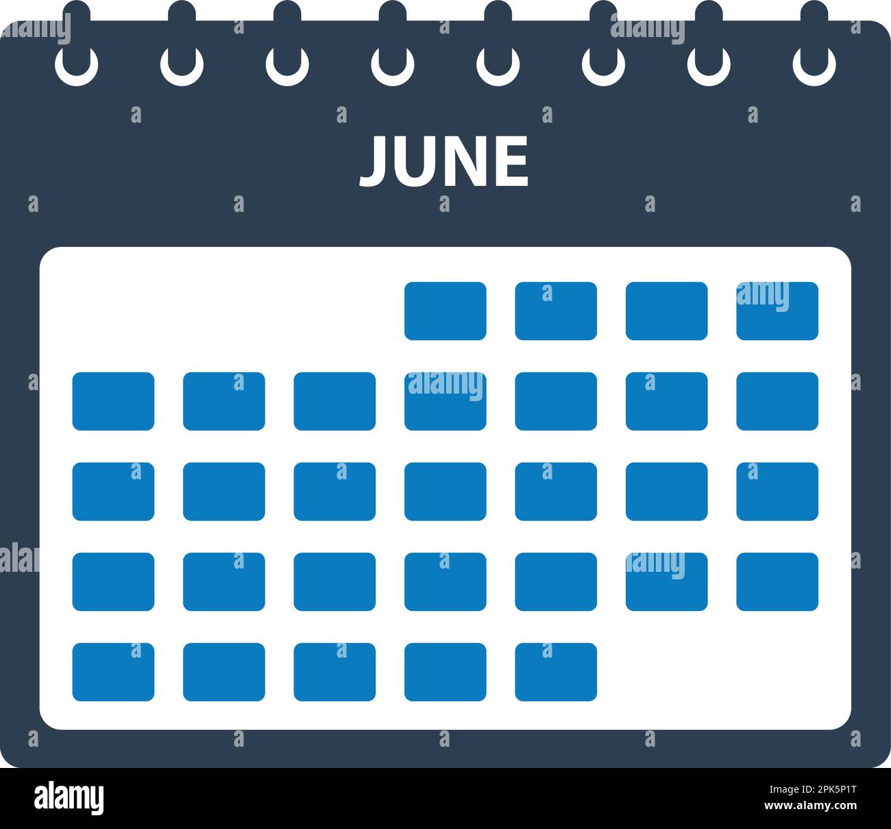 June Calendar Icon. Flat style vector EPS Stock Vector Image & Art - Alamy
