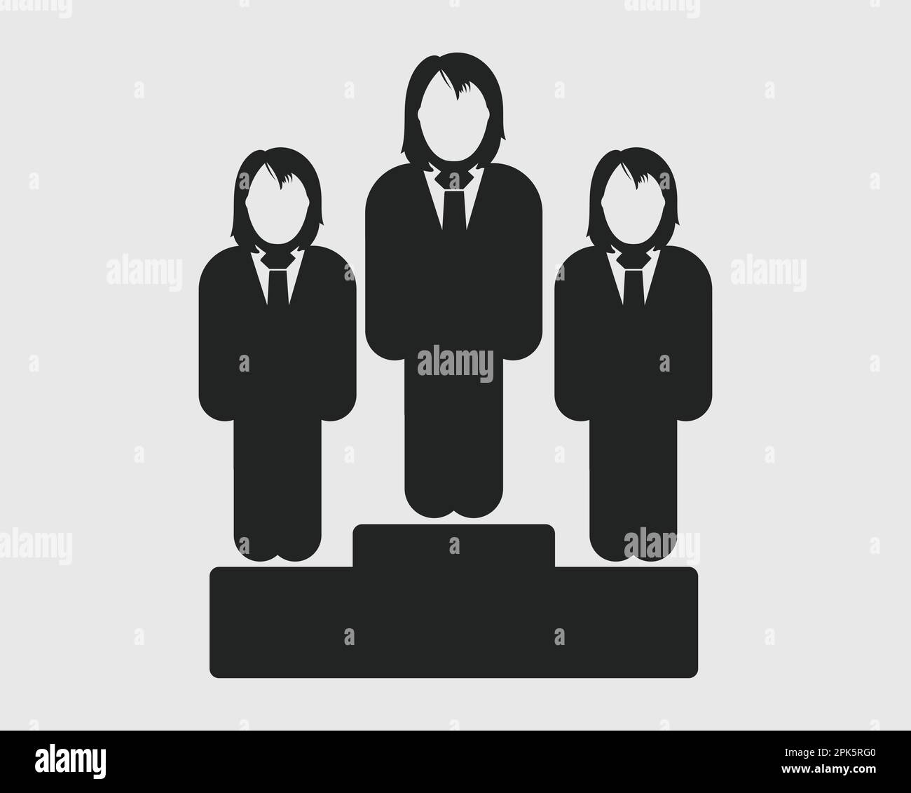 Business leader Icon. Female symbol on podium. Flat style vector EPS 