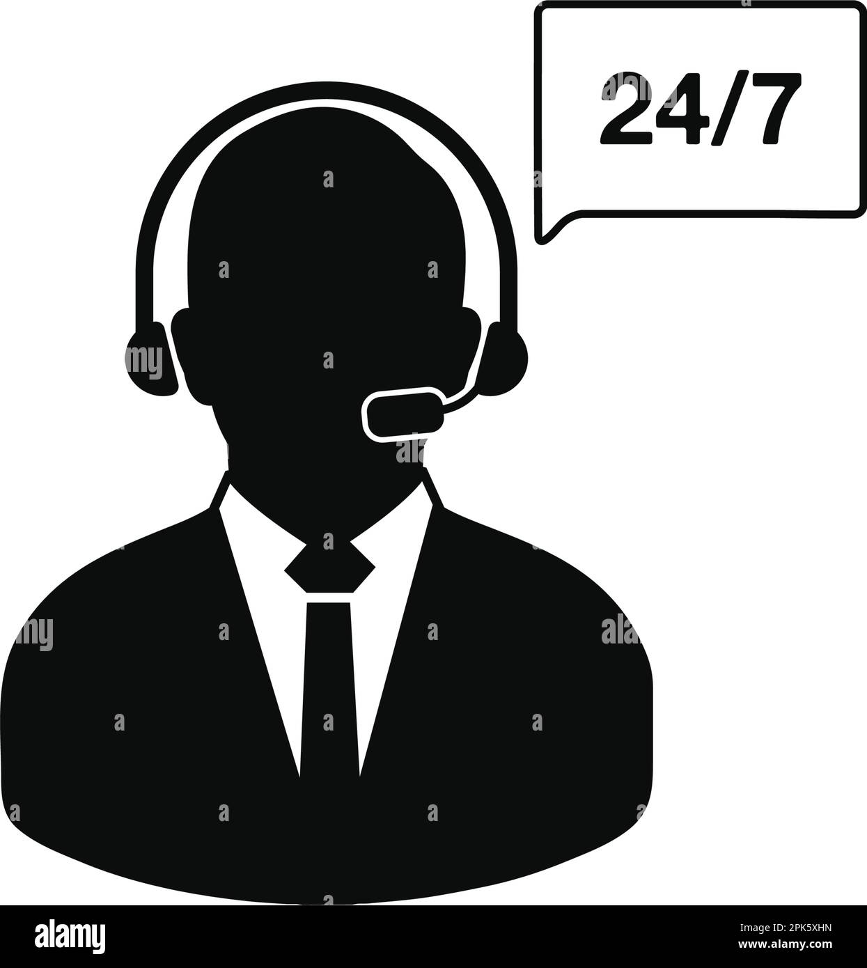 24/7 Customer Service Icon. Flat style vector EPS Stock Vector Image ...