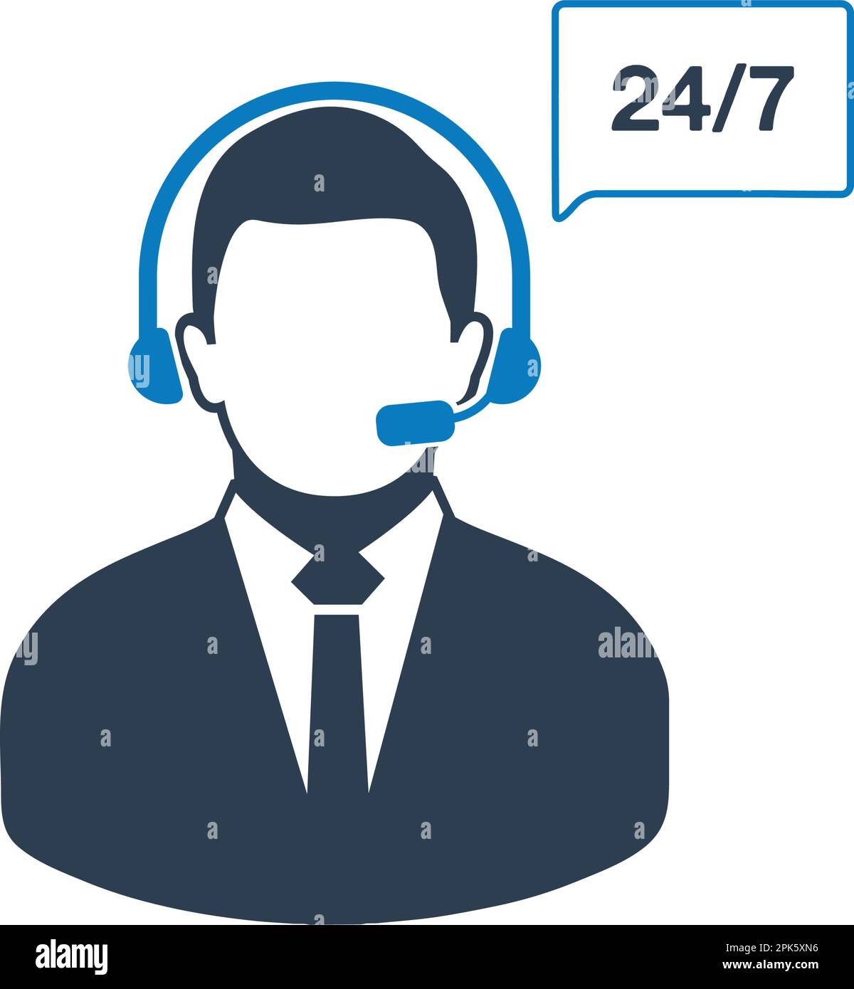 24/7 Customer Service Icon. Flat style vector EPS Stock Vector Image