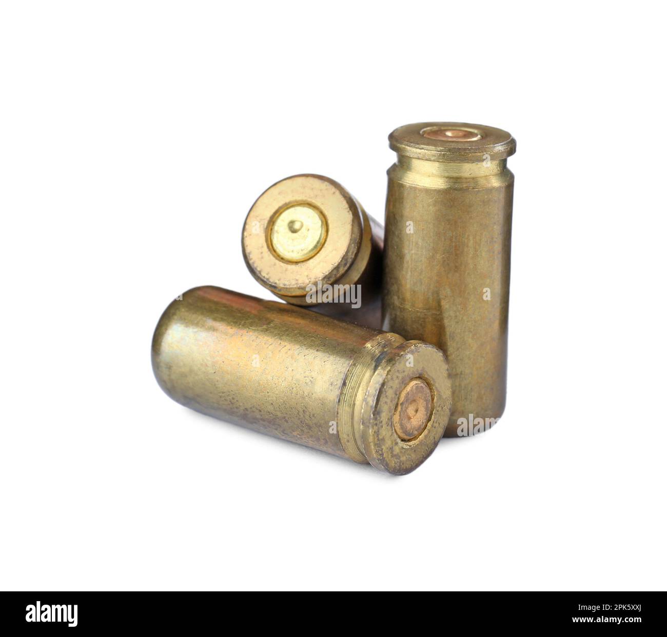 Cartridge cases isolated on white. Firearm ammunition Stock Photo Alamy
