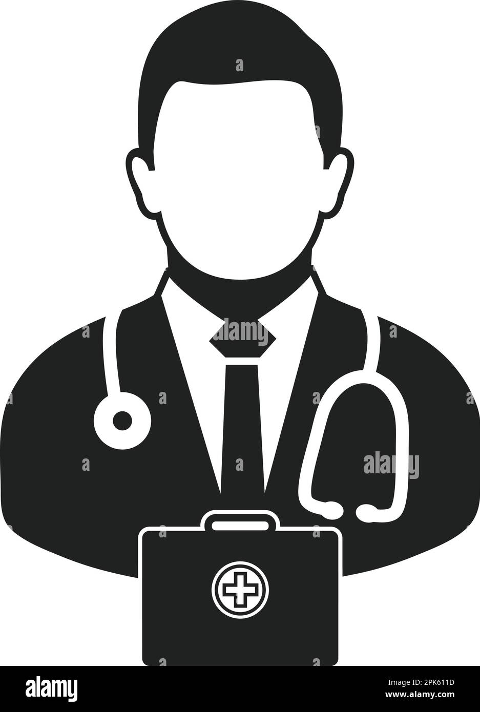 Doctor icon with medicine box. Flat style vector EPS Stock Vector Image ...