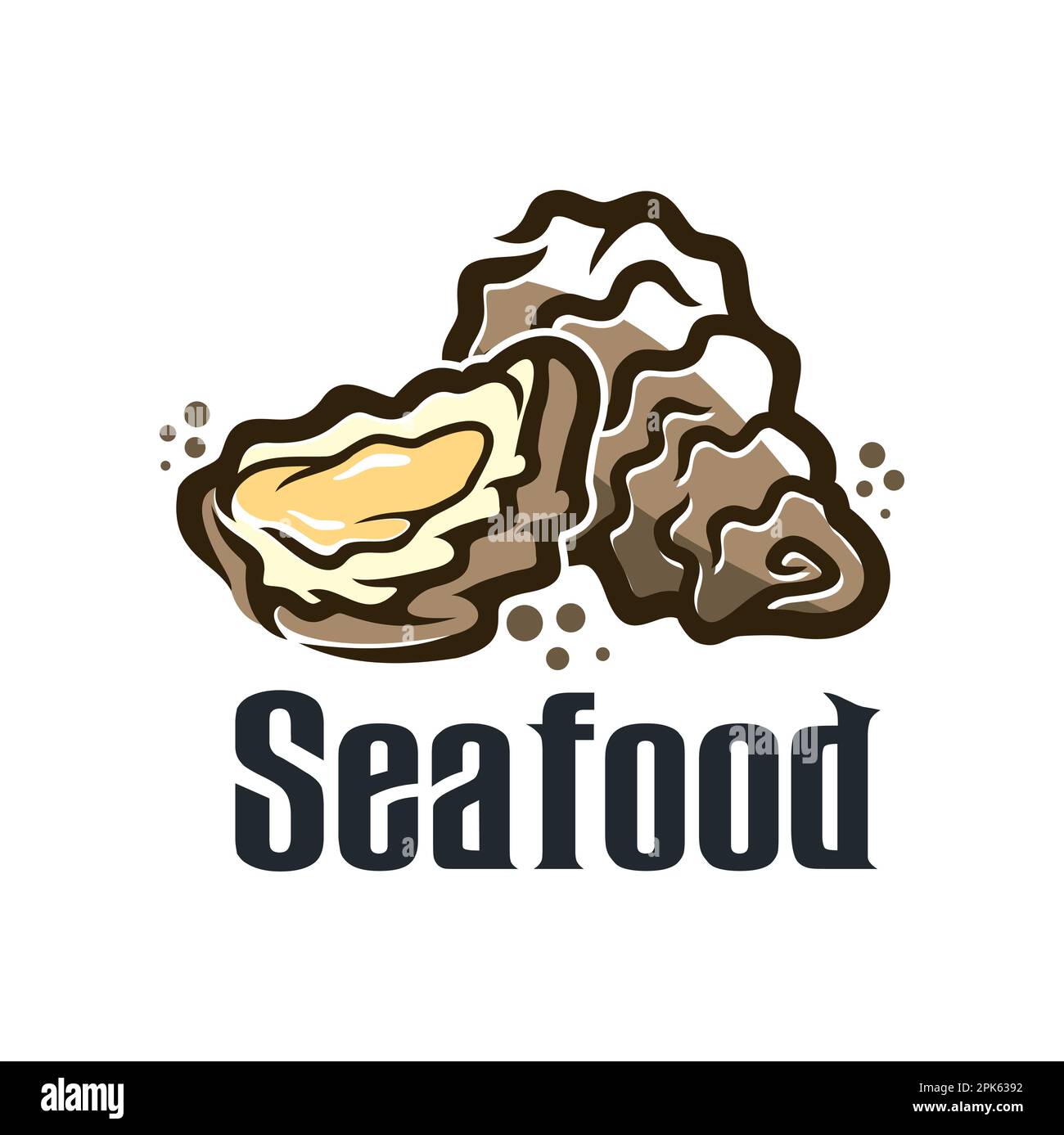 Oysters seafood icon. Fresh fish market, seafood shop or restaurant or