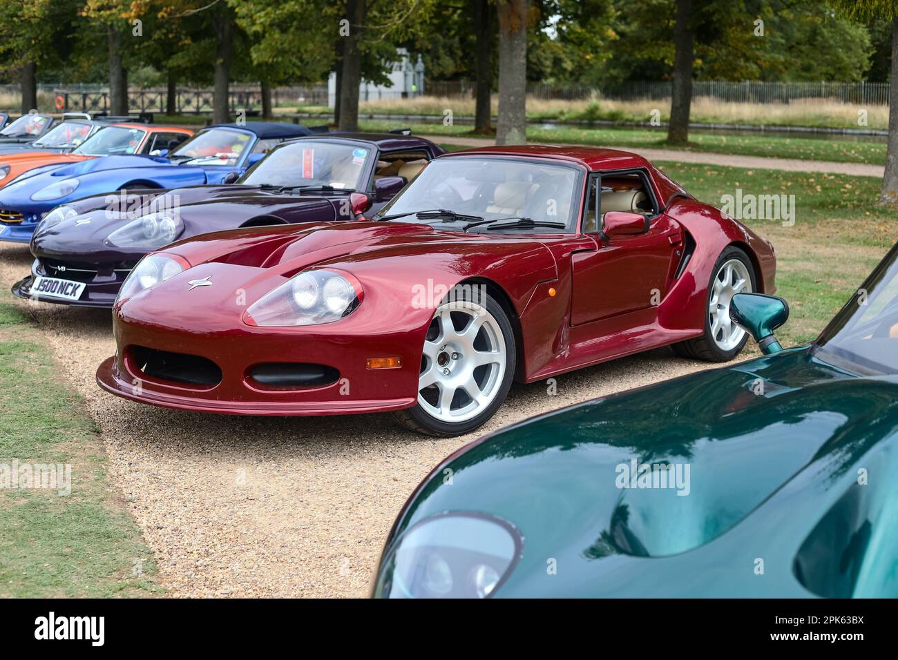 A line of sports cars at the Concours of Elegance motor show, Hampton