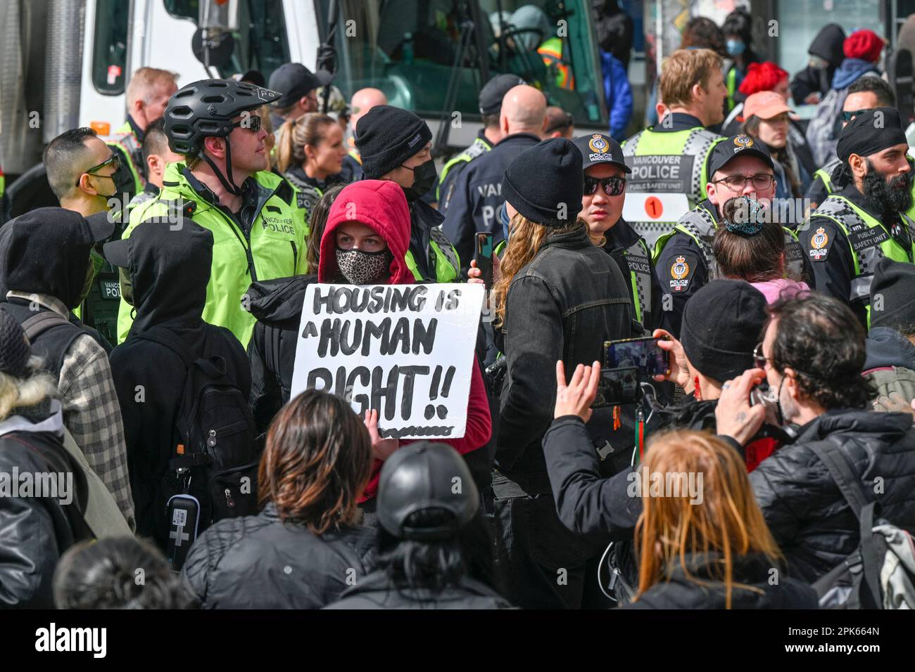 Removal Of Homeless Peoples Tents Shelters By City Workers With Police Presence Hastings St