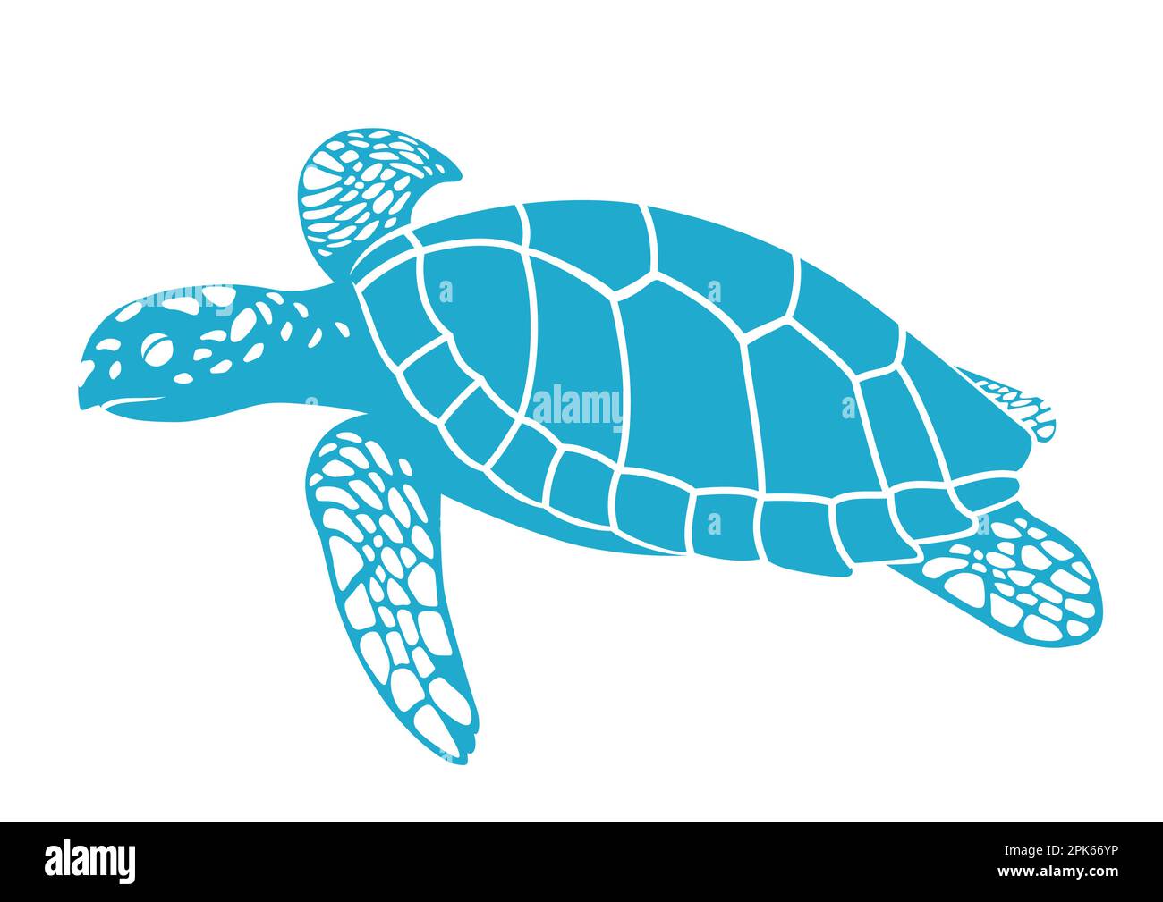 Vector Sea Turtle Flat Silhouette Illustration Isolated On A White ...