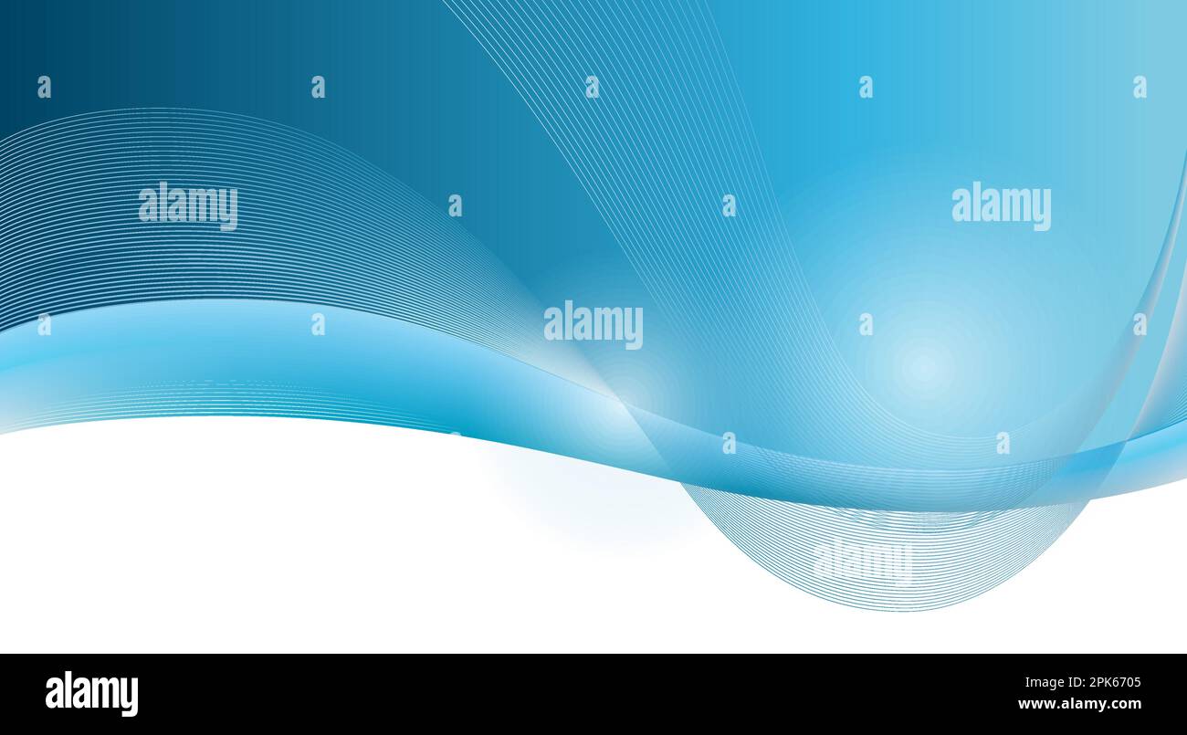 Abstract Vector Background Illustration With Blue Wavy Lines. Stock Vector