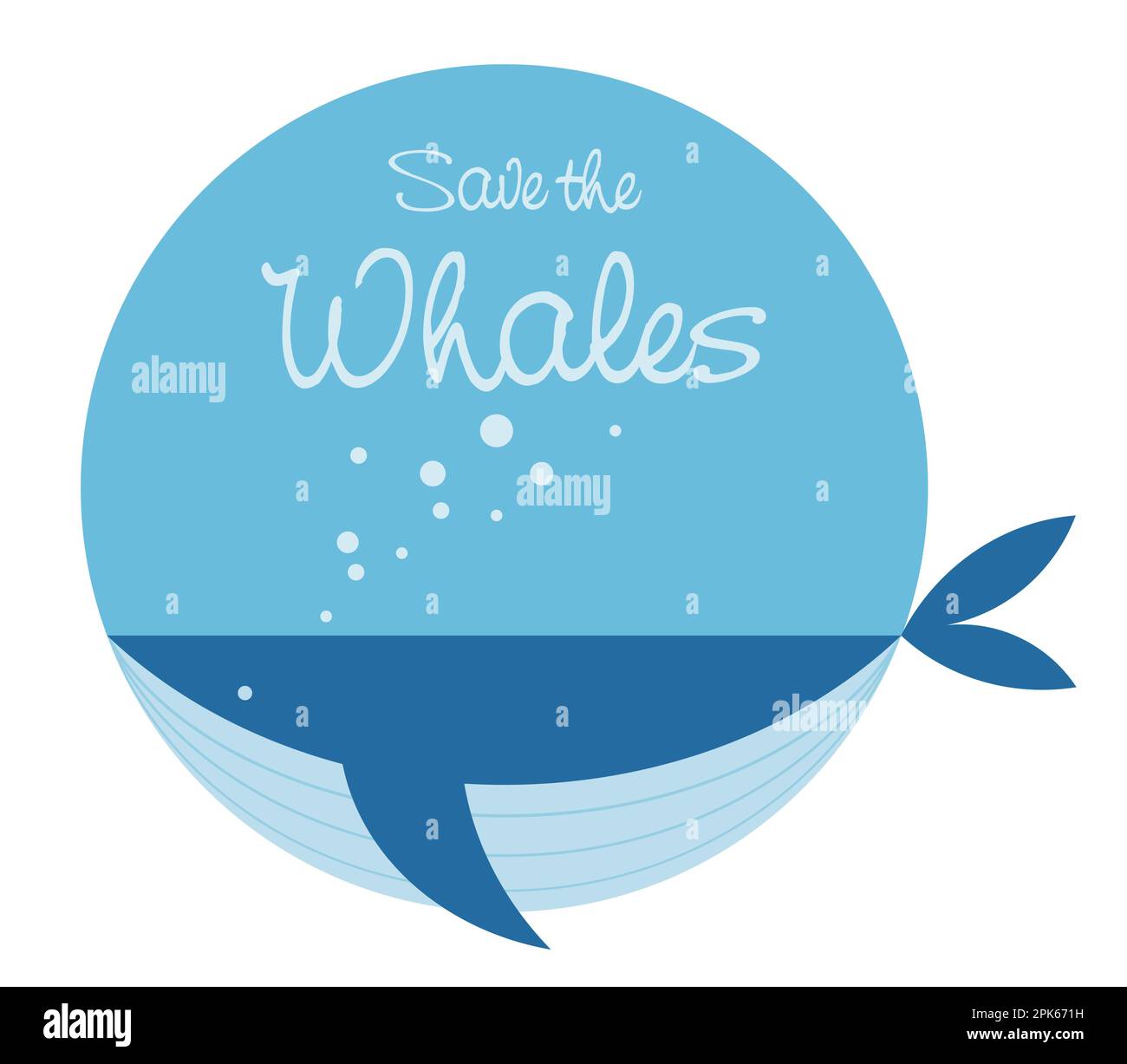 Vector Whale Conservation Symbol Illustration Isolated On A White Background. Stock Vector