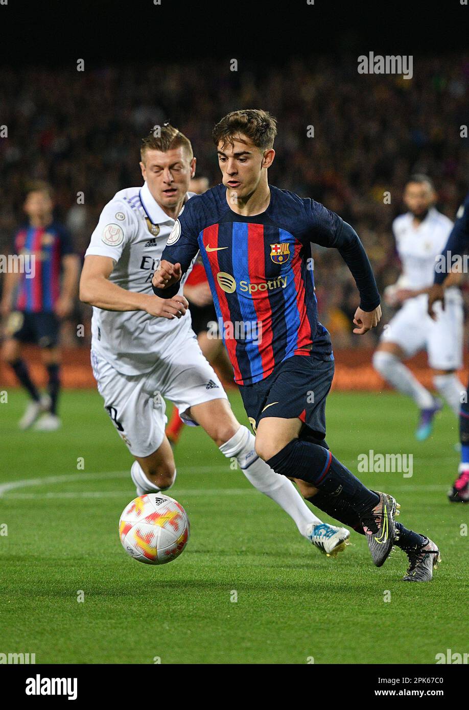 Eder Gabriel Militao of Real Madrid during Copa del Rey match, Semi-Finals,  second leg, between FC Barcelona v Real Madrid. played at Spotify Camp Nou  Stadium on April 5, 2023 in Barcelona