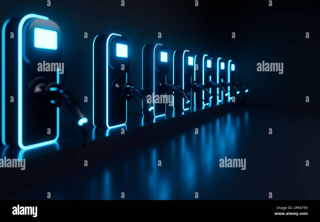 New energy vehicle charging pile, 3d rendering. Digital drawing Stock ...
