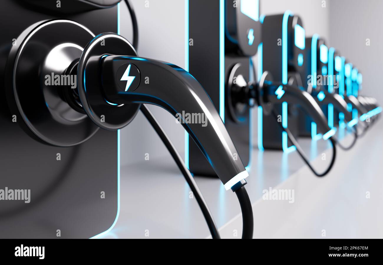 New energy vehicle charging pile, 3d rendering. Digital drawing Stock ...