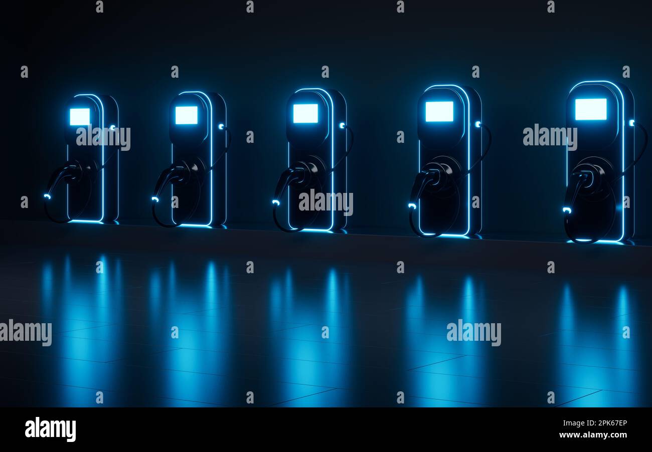 New energy vehicle charging pile, 3d rendering. Digital drawing Stock ...
