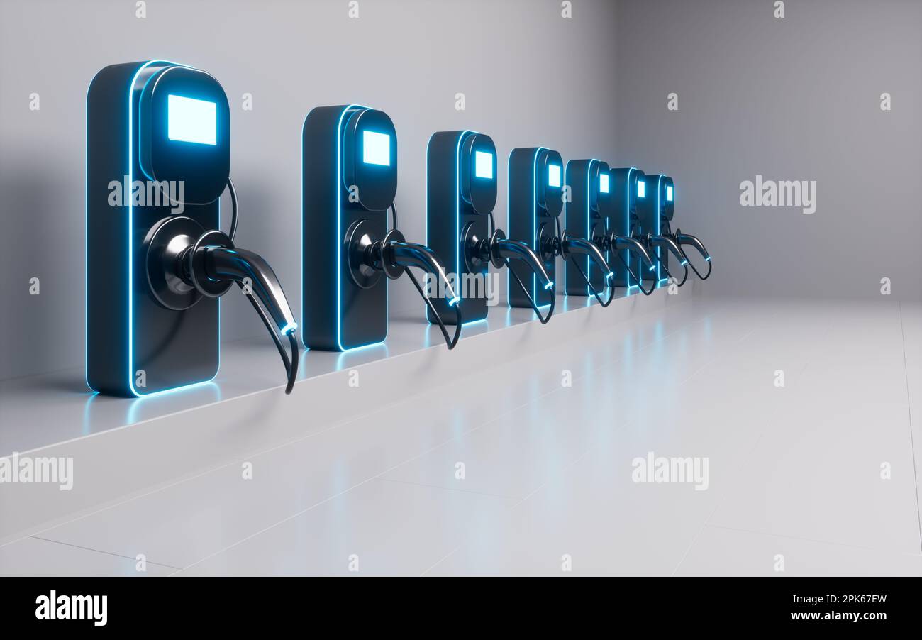 New energy vehicle charging pile, 3d rendering. Digital drawing Stock ...