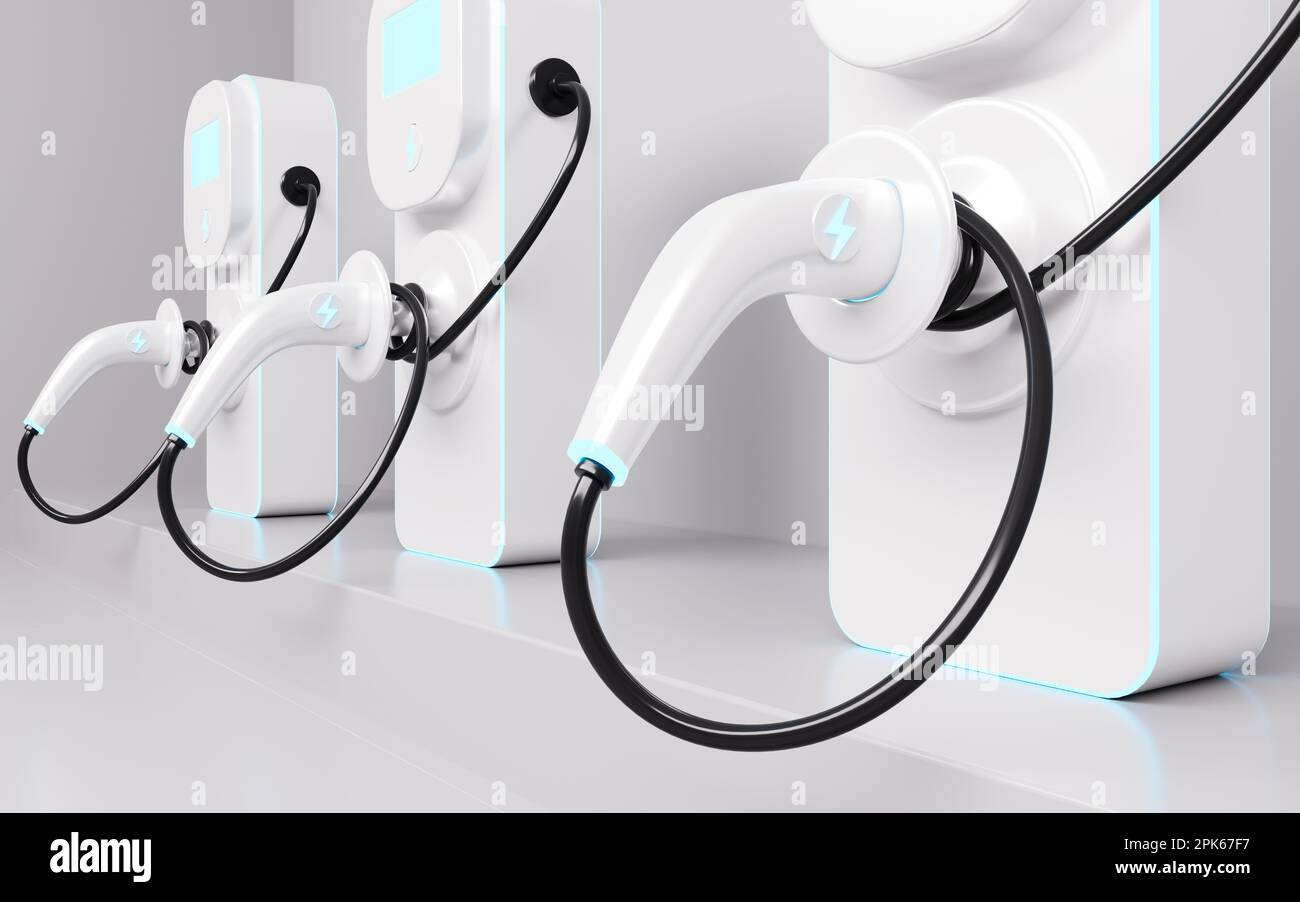 New energy vehicle charging pile, 3d rendering. Digital drawing Stock ...