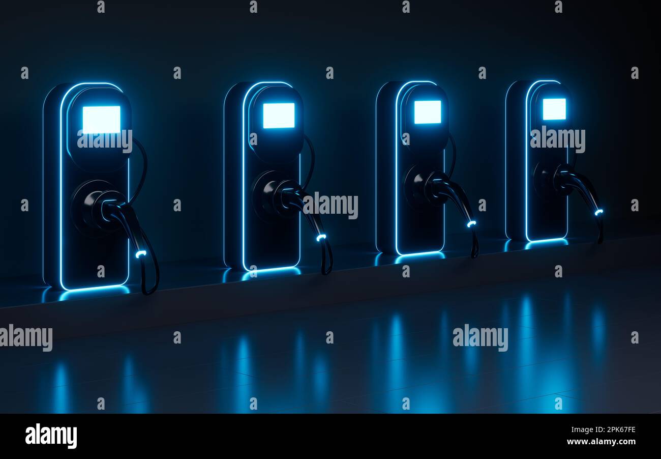 New energy vehicle charging pile, 3d rendering. Digital drawing Stock ...