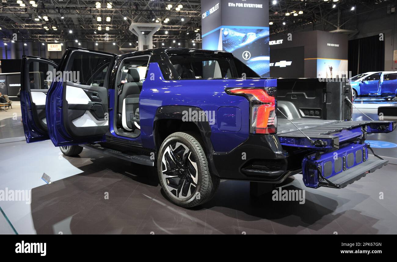 2024 Chevrolet Silverado RST all electric on display at the 2023 NY