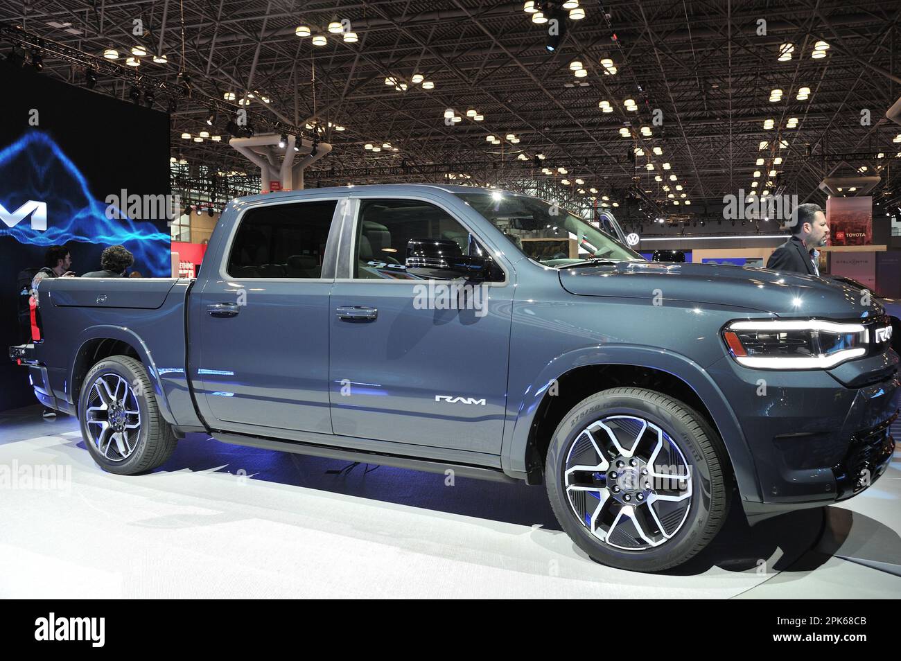 2025 Dodge RAM 1500 REV all electric on display at the 2023 NY