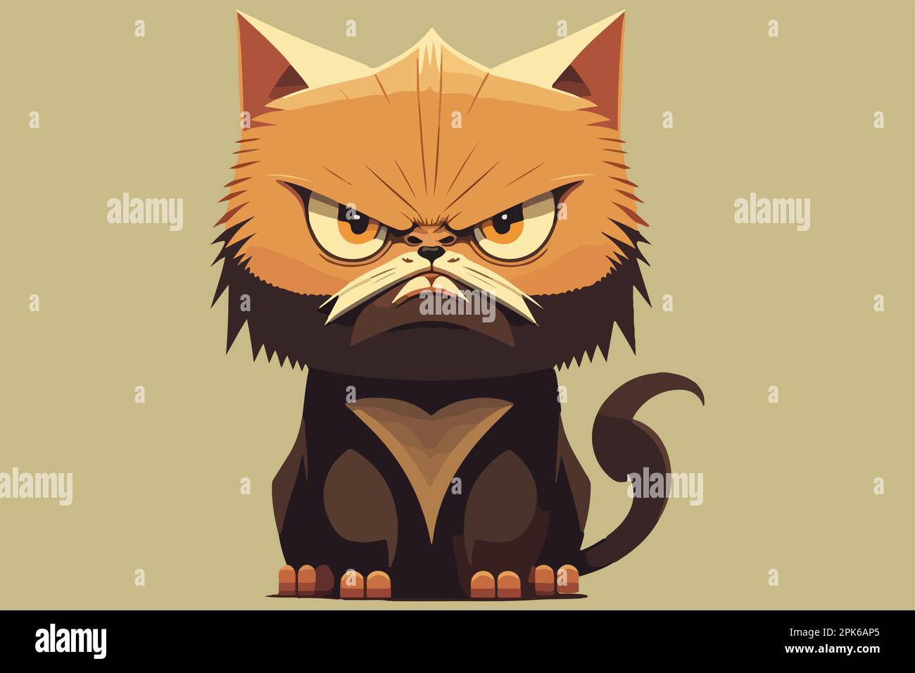 cute cartoon angry cat Stock Vector Image & Art - Alamy