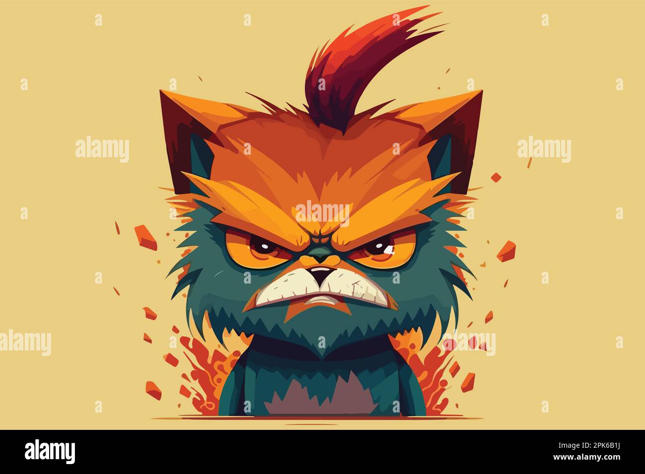 Angry Evil Cat Drawing Vector Stock Vector (Royalty Free