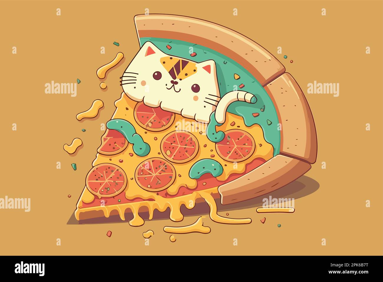Cat Pizza vector illustration Stock Vector Image & Art Alamy