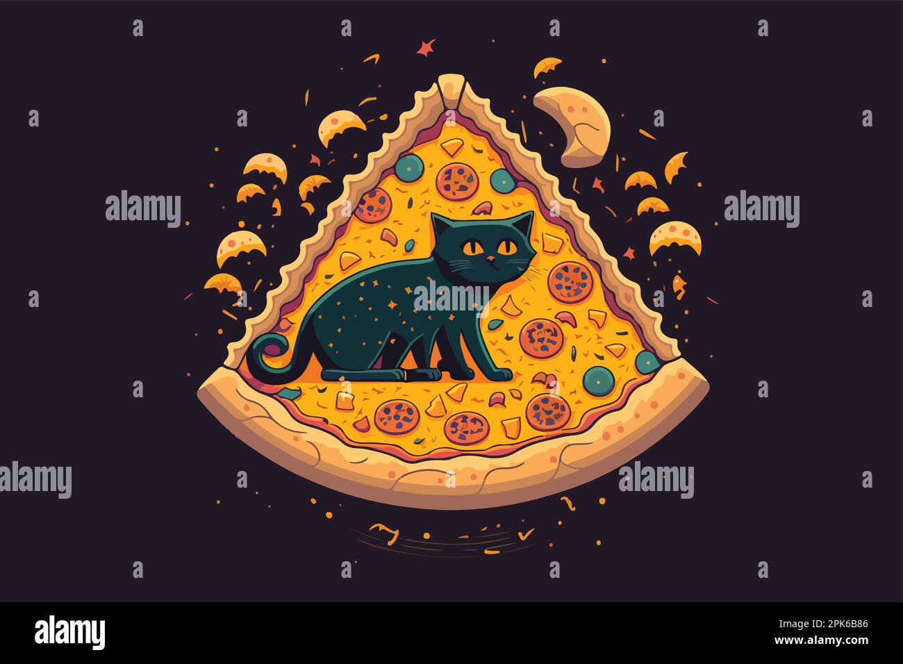 Cat Pizza vector illustration Stock Vector Image & Art Alamy