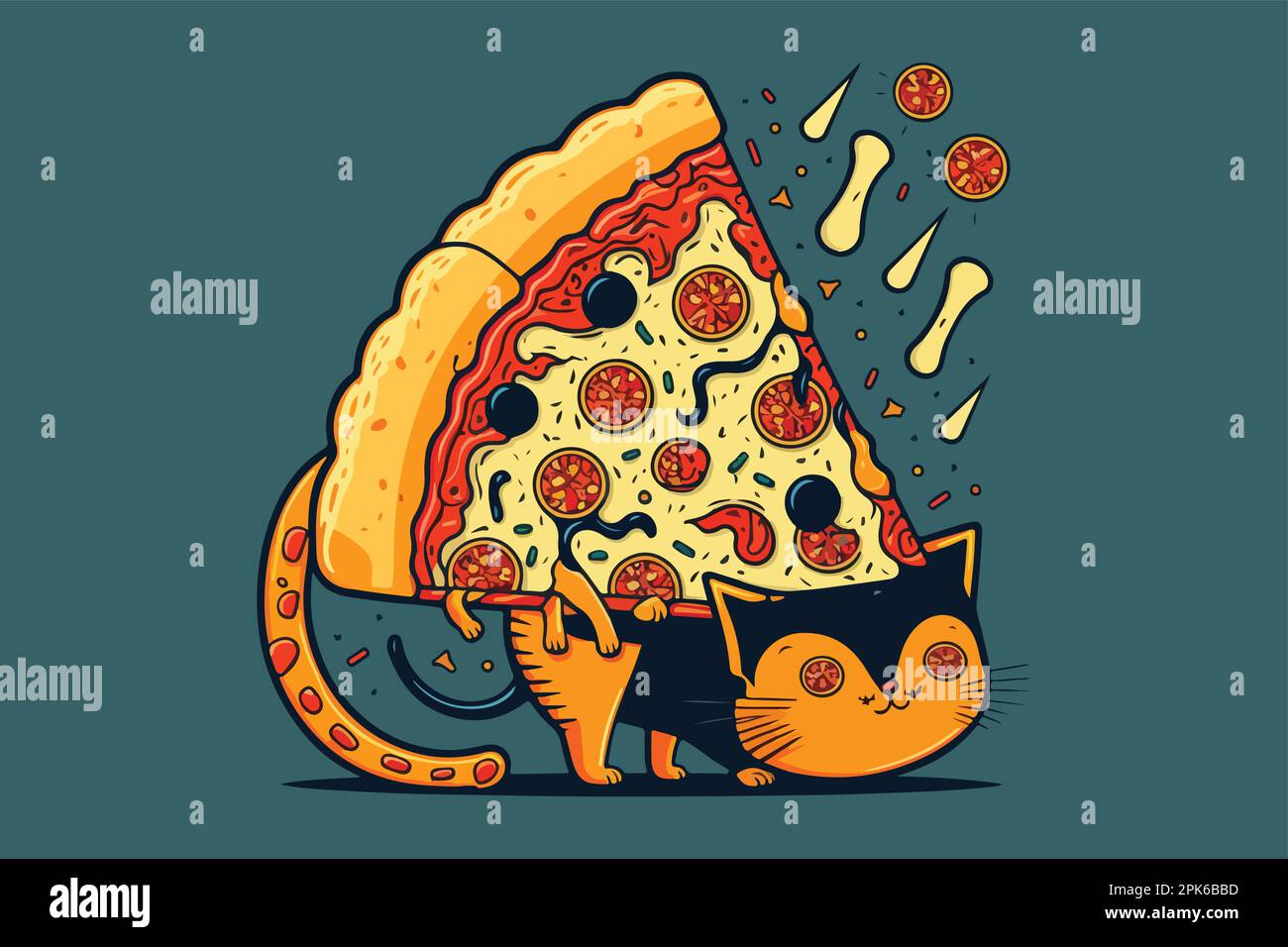 Cat Pizza vector illustration Stock Vector Image & Art Alamy