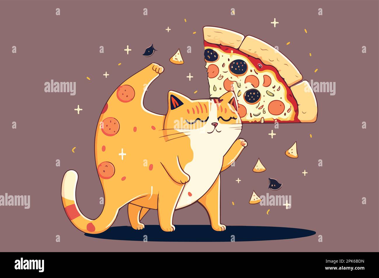 Cat Pizza vector illustration Stock Vector Image & Art Alamy