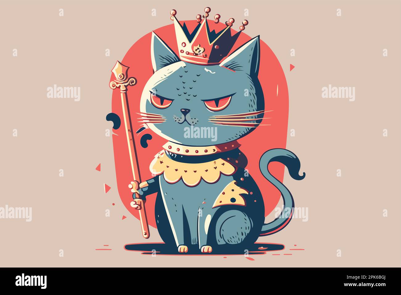 Queen Cat vector illustration Stock Vector Image & Art Alamy