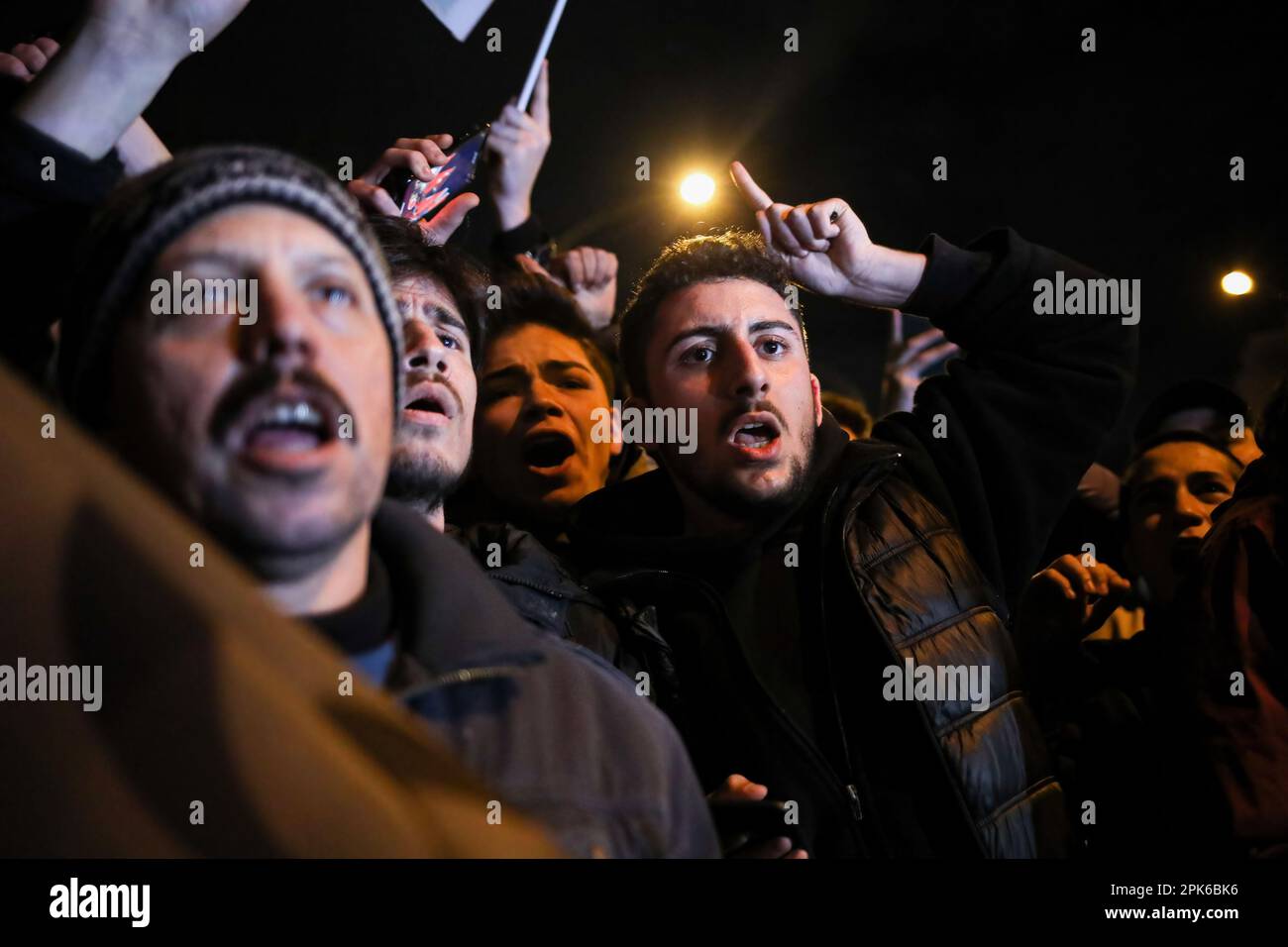 Ankara, Turkey. 05th Apr, 2023. Protesters shout slogans during the demonstration. Following the clash between the Palestinian people and Israeli police forces in Jerusalem, Israel on April 4, 2023, a group of radical Islamists carried out an action in front of the Guesthouse of the Israeli Embassy in Ankara, the capital of Turkey. Credit: SOPA Images Limited/Alamy Live News Stock Photo