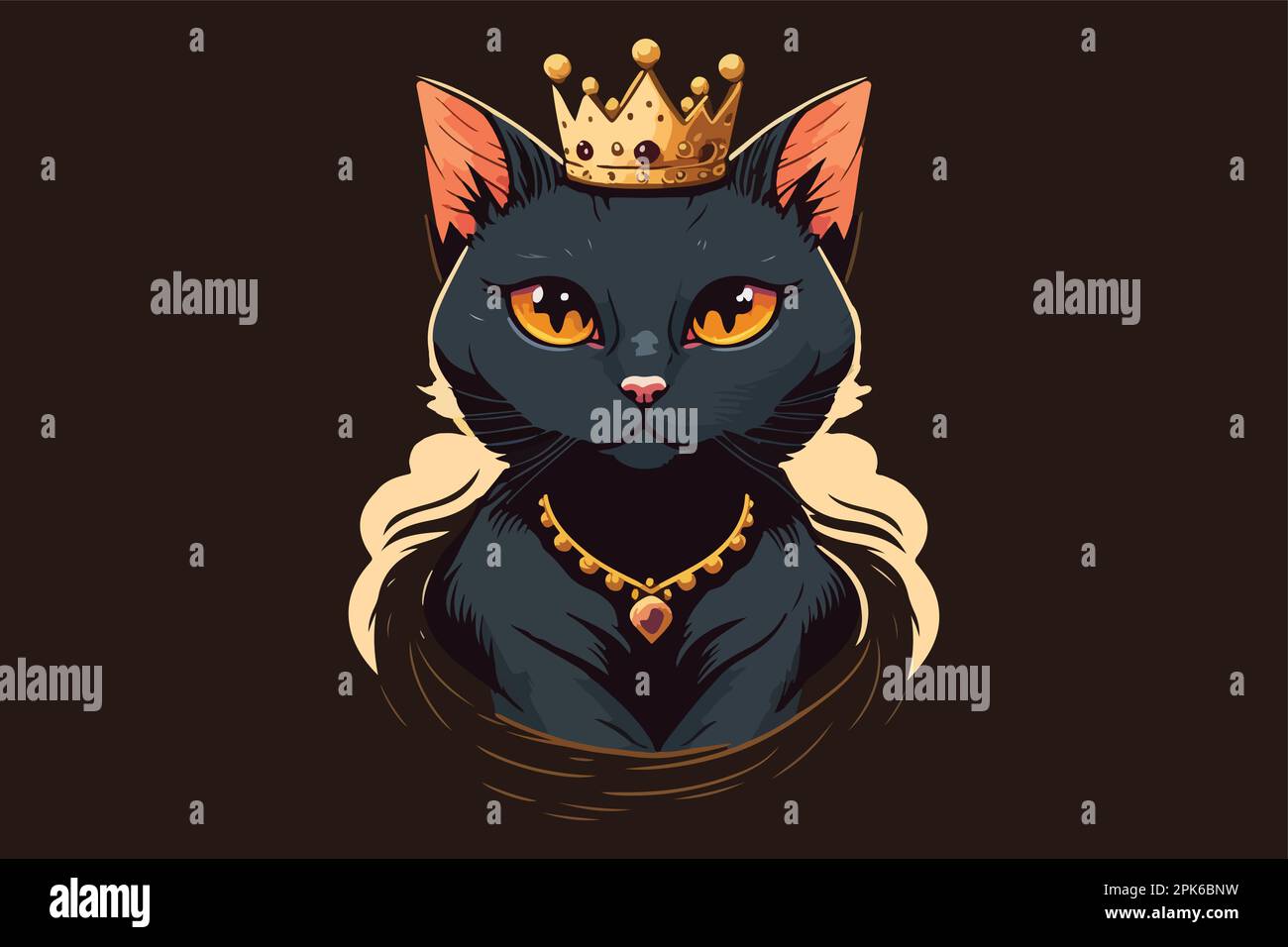 Queen Cat vector illustration Stock Vector Image & Art Alamy