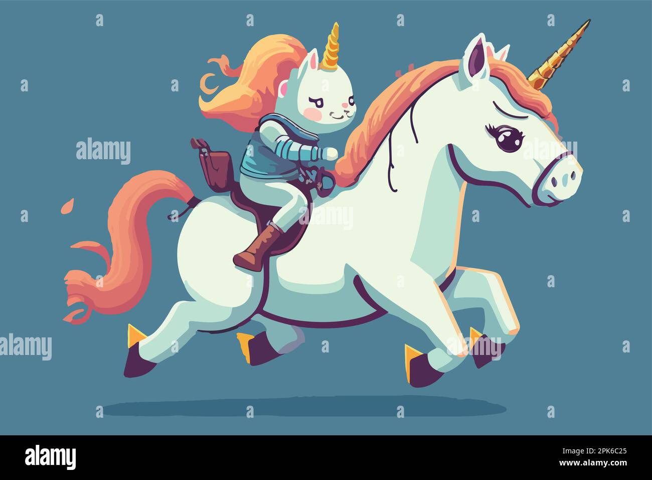 Cat Riding a Unicorn vector illustration Stock Vector Image & Art Alamy