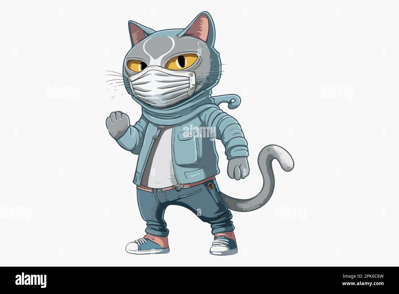 Cat wearing a face mask vector illustration Stock Vector Image & Art