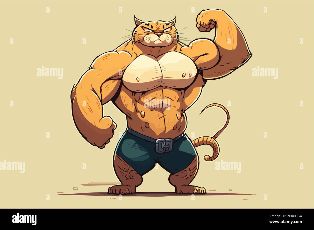 Bodybuilding Cat vector illustration Stock Vector Image & Art Alamy