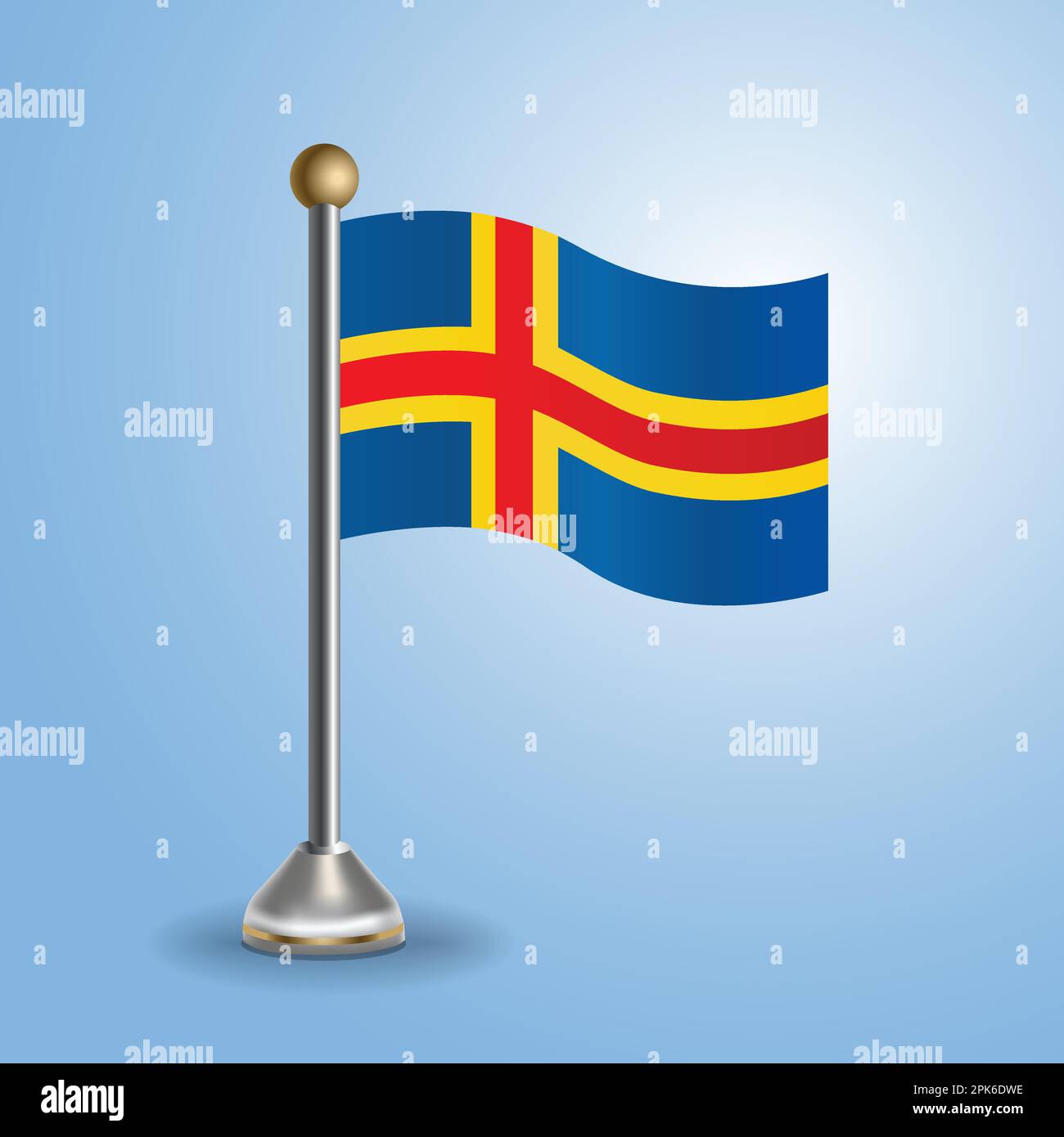 State table flag of Aland Islands. National symbol, vector illustration Stock Vector