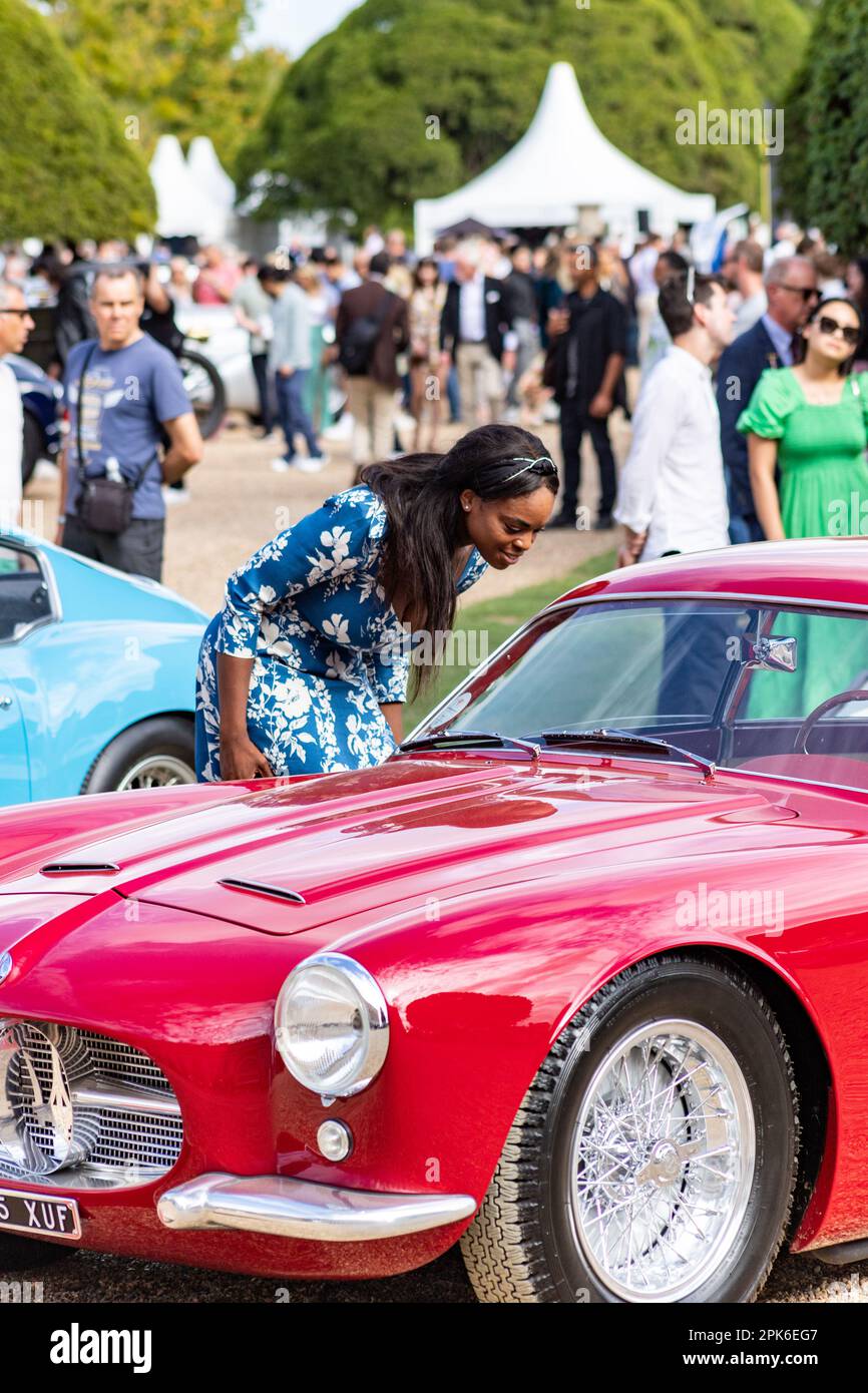 Visitors at the Concours of Elegance motor show, Hampton Court Palace,  London, 2022 Stock Photo - Alamy