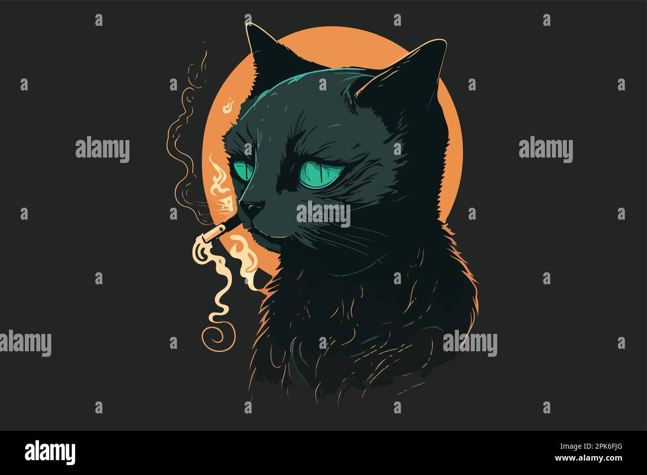 Cat smoking vector illustration Stock Vector Image & Art Alamy