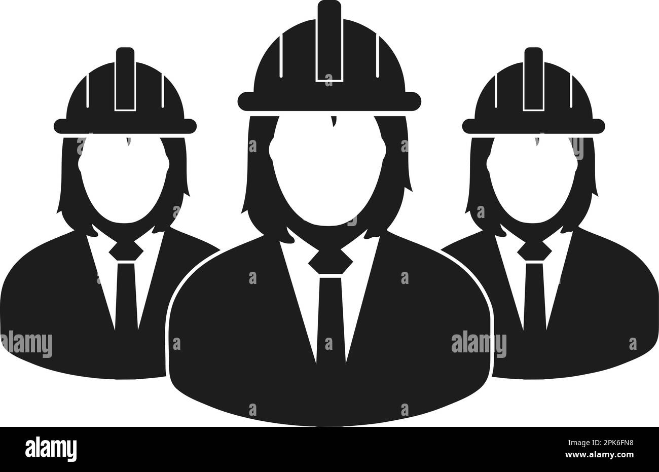 Female Engineer Team Icon. Flat style vector EPS. Stock Vector