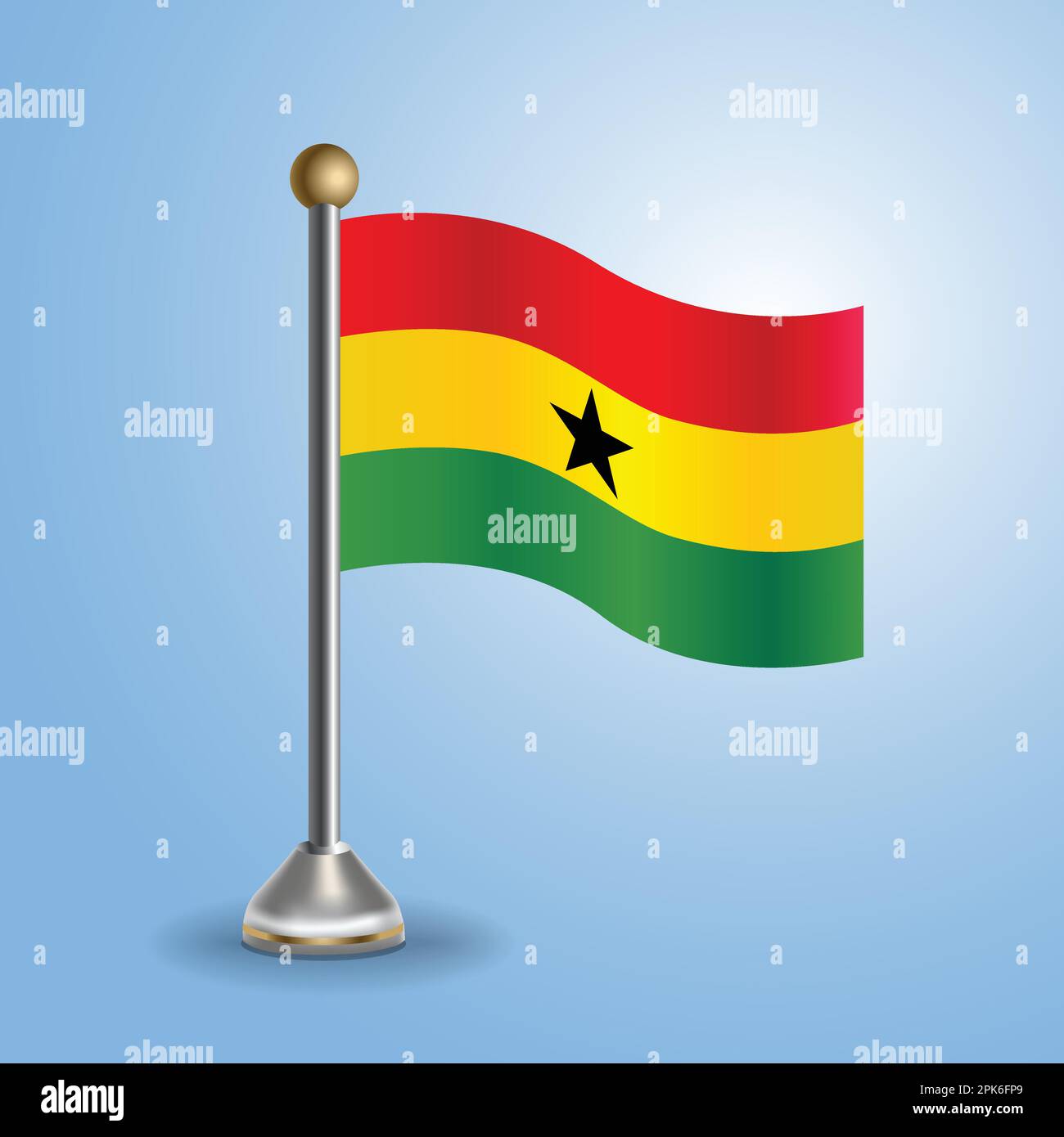 State table flag of Ghana. National symbol, vector illustration Stock Vector
