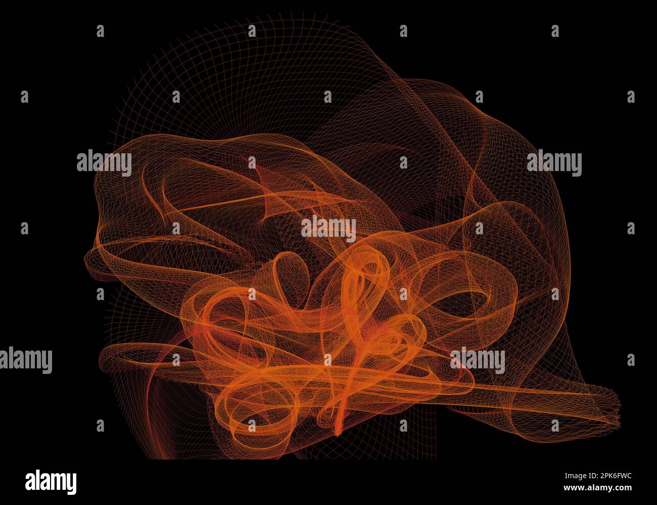 abstract illustration with wavy lines on a black background Stock Photo ...